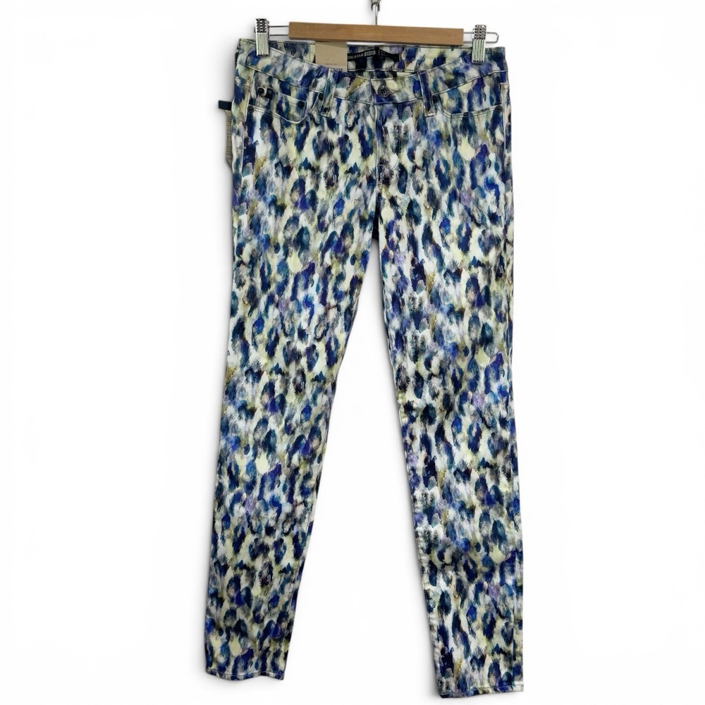 BIG STAR Alex Skinny Jeans Size 28 Watercolor Leopard Ikat Mid Rise Stretch